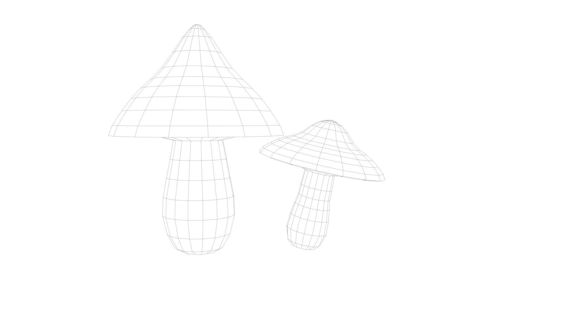 Asset Pack Trees Bush Stones Mushrooms for game Low-poly 3D model_16