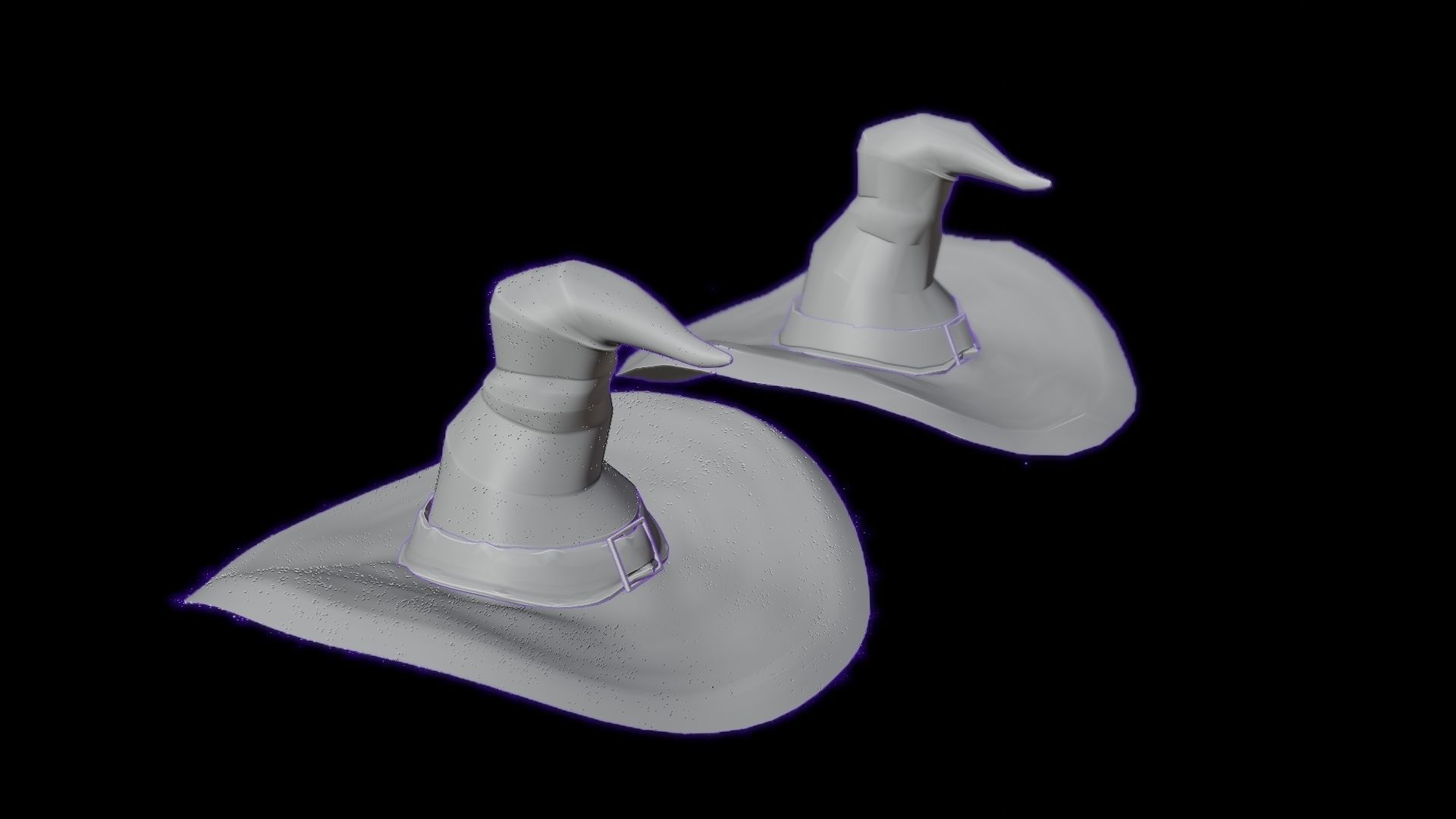 low-high poly witch hats Low-poly 3D model_23