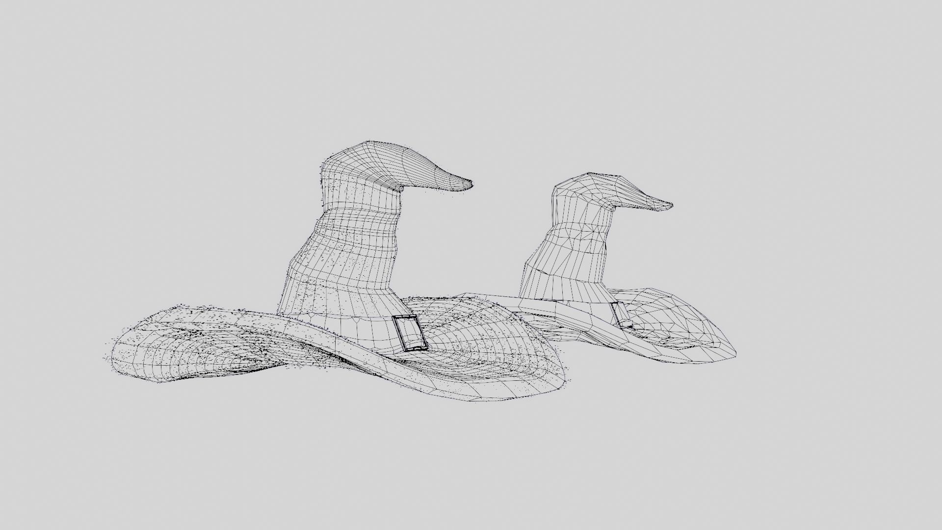 low-high poly witch hats Low-poly 3D model_31