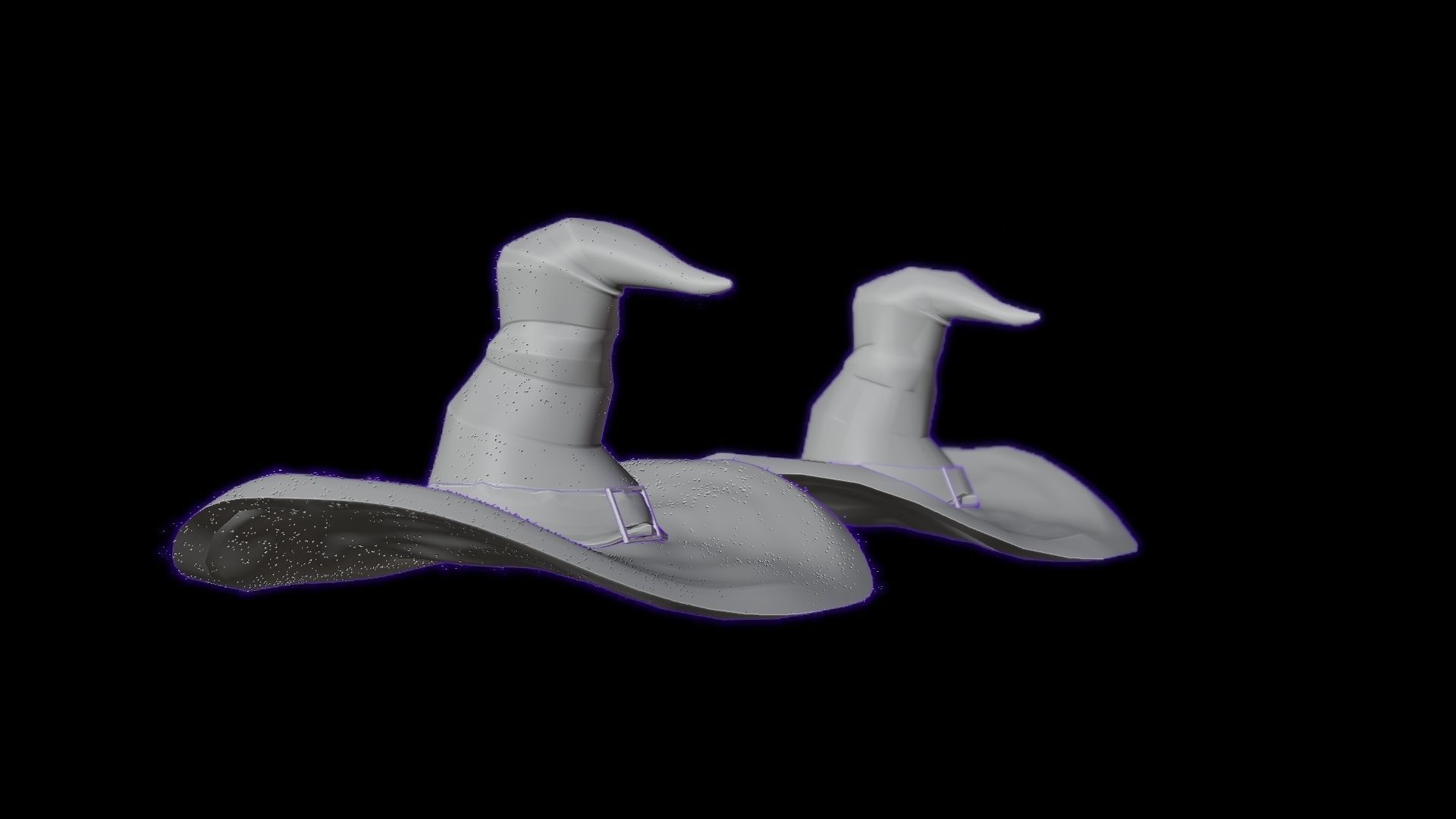 low-high poly witch hats Low-poly 3D model_17