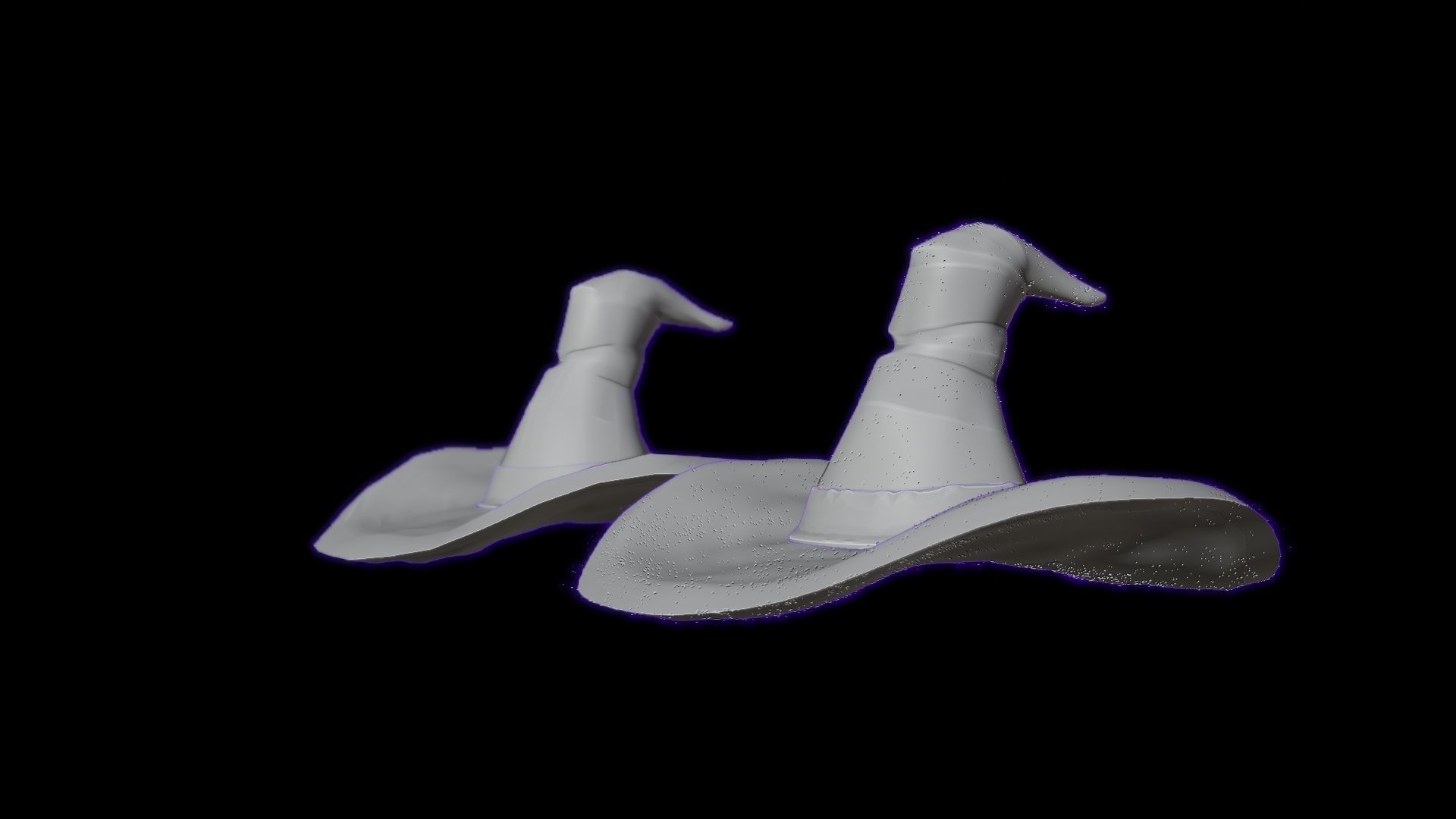 low-high poly witch hats Low-poly 3D model_16