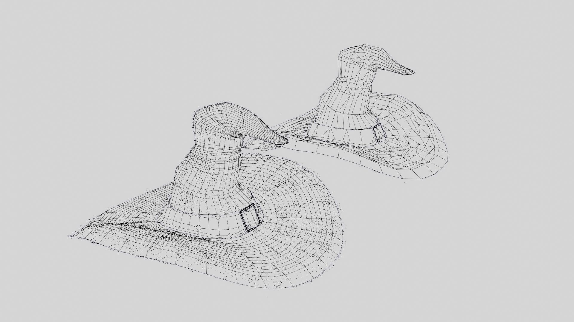 low-high poly witch hats Low-poly 3D model_37