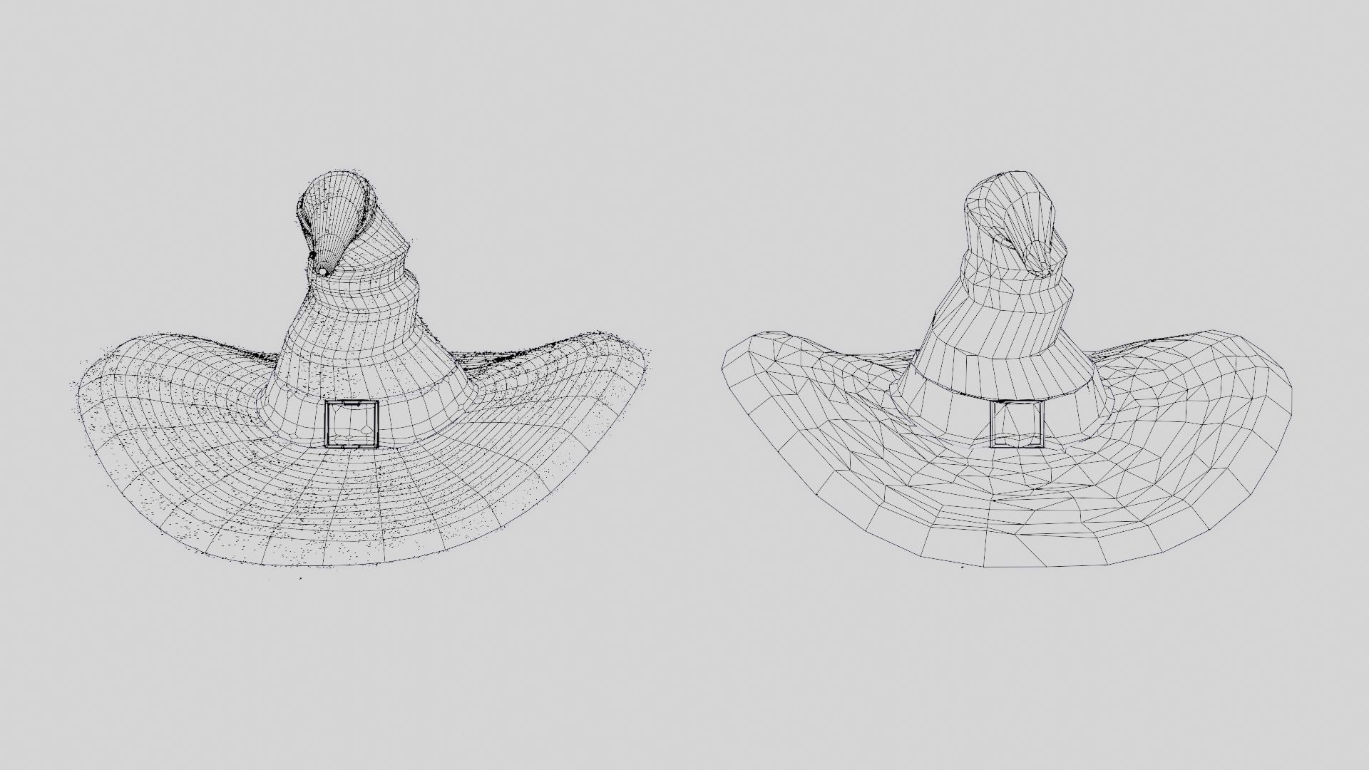 low-high poly witch hats Low-poly 3D model_38