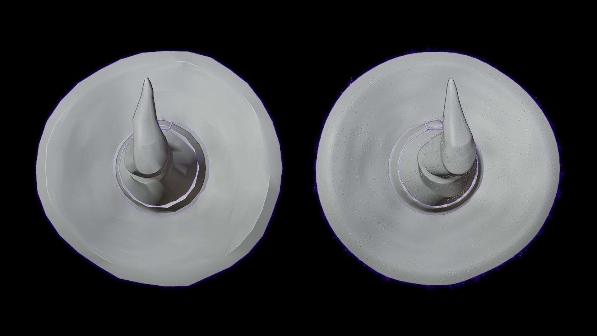 low-high poly witch hats Low-poly 3D model_27