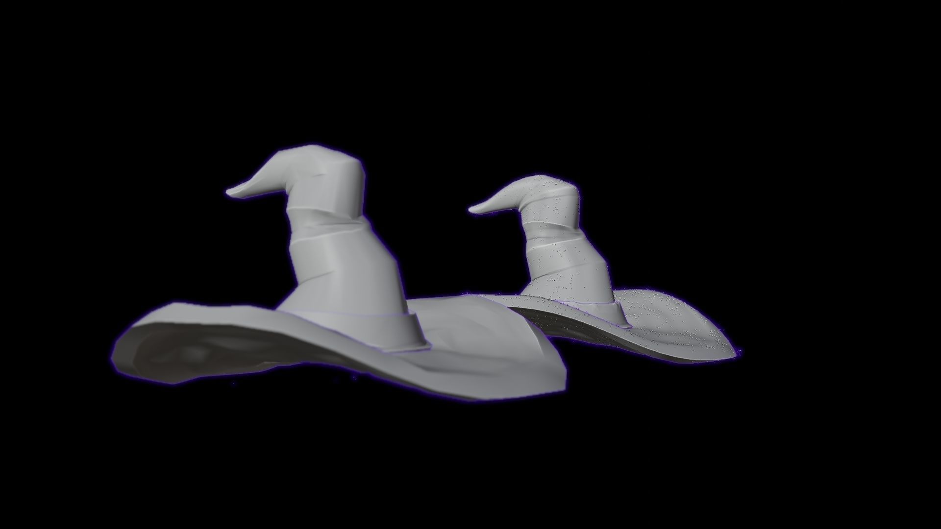 low-high poly witch hats Low-poly 3D model_20