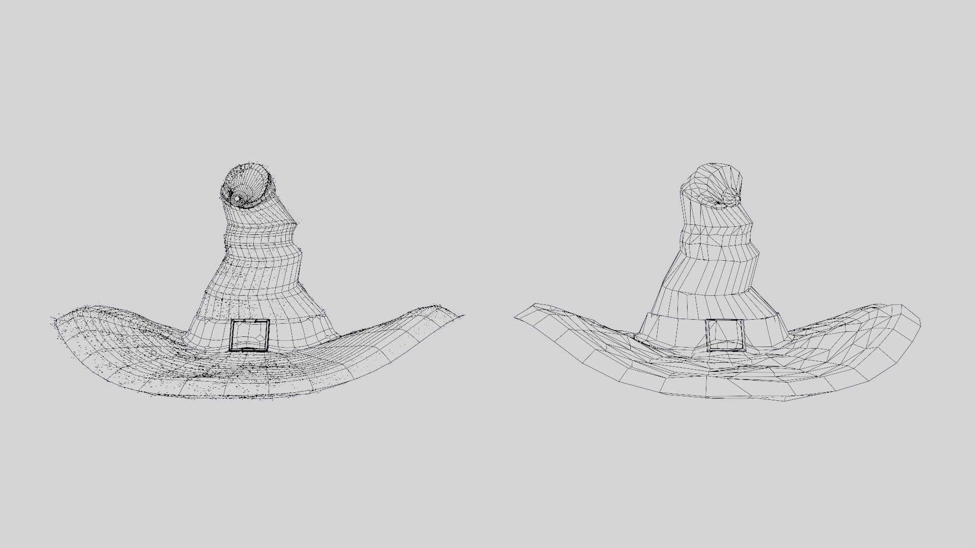 low-high poly witch hats Low-poly 3D model_32