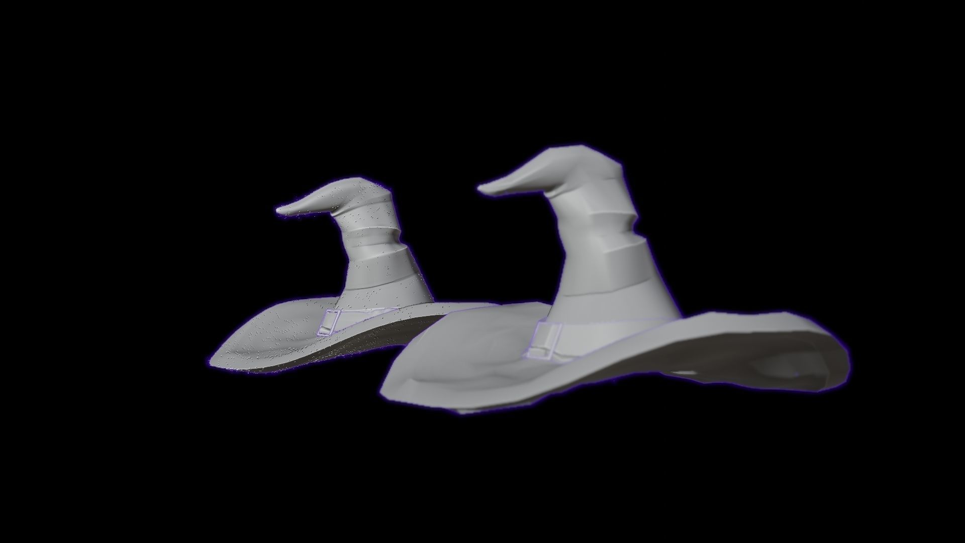 low-high poly witch hats Low-poly 3D model_19