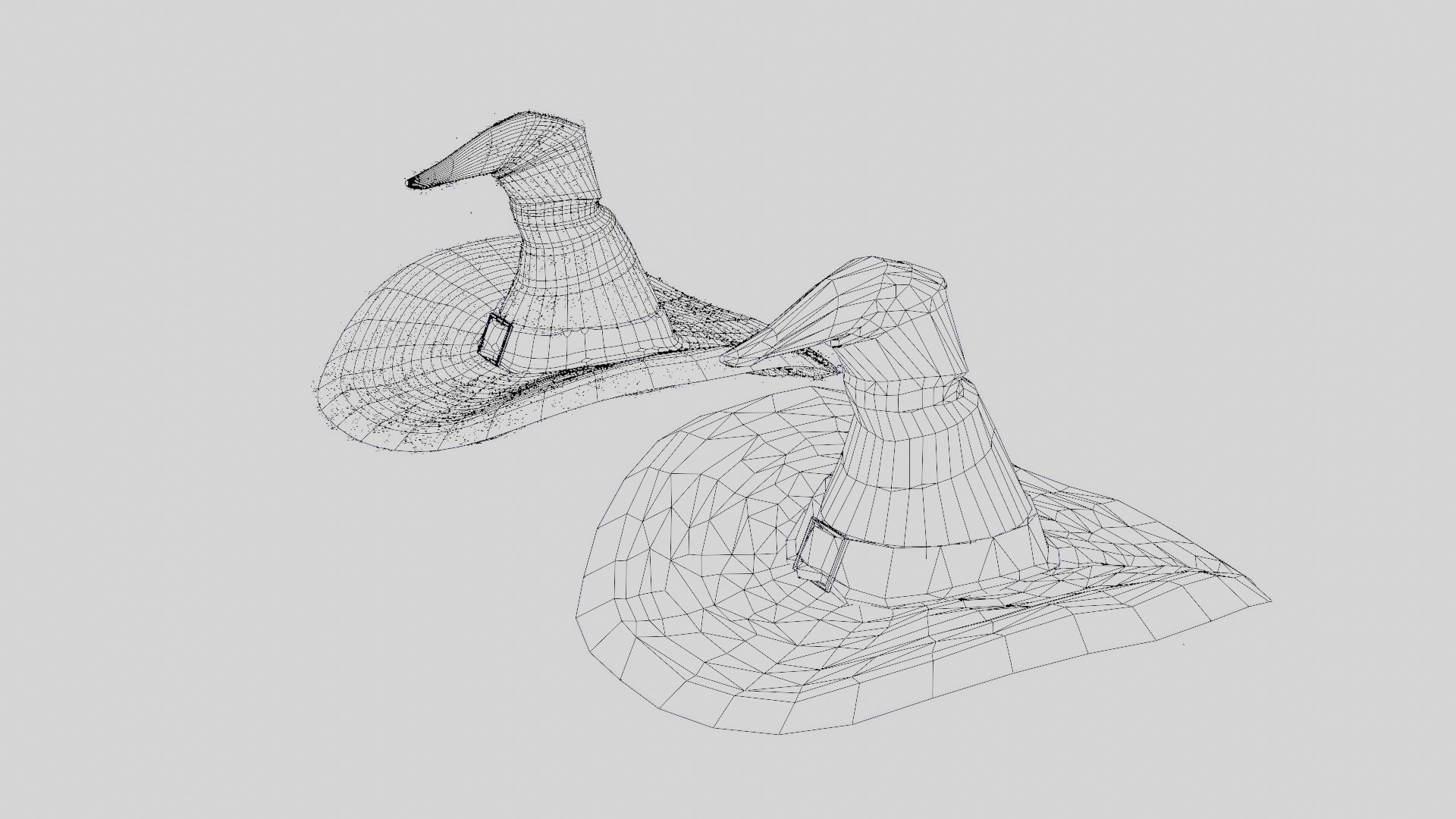 low-high poly witch hats Low-poly 3D model_39