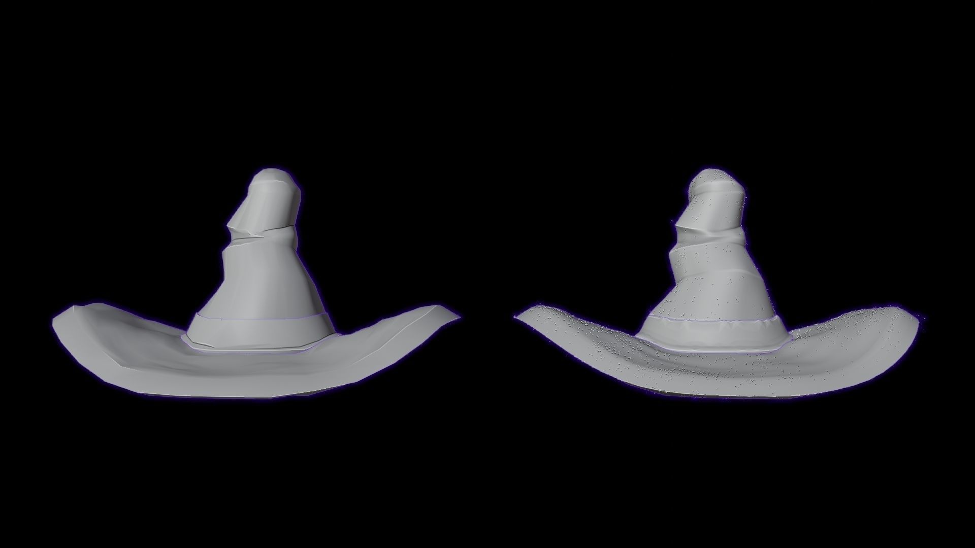 low-high poly witch hats Low-poly 3D model_15