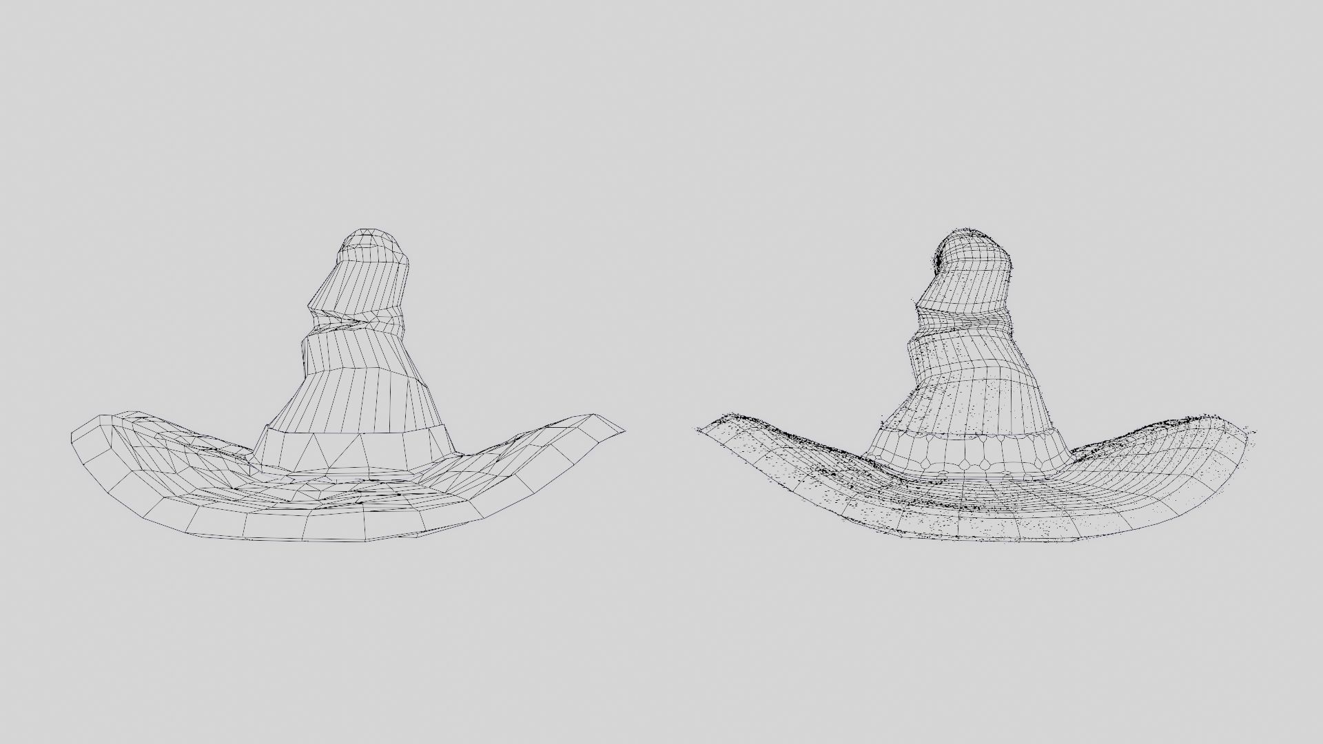 low-high poly witch hats Low-poly 3D model_29