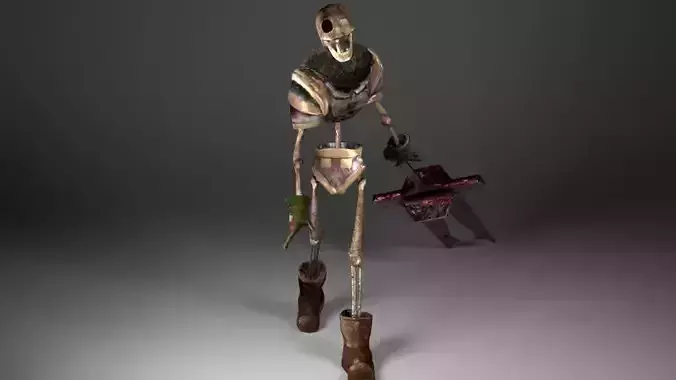 Skeleton Warrior Low-poly 3D model