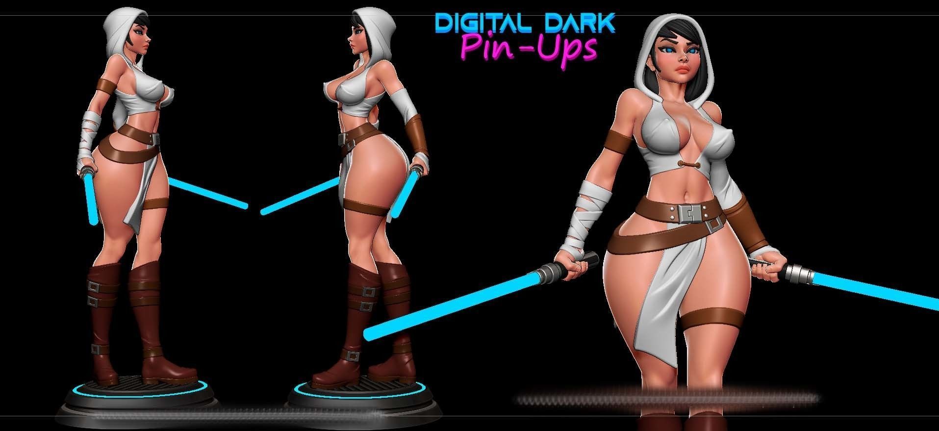 Jedi Girl with NSFW version 3D print model_3