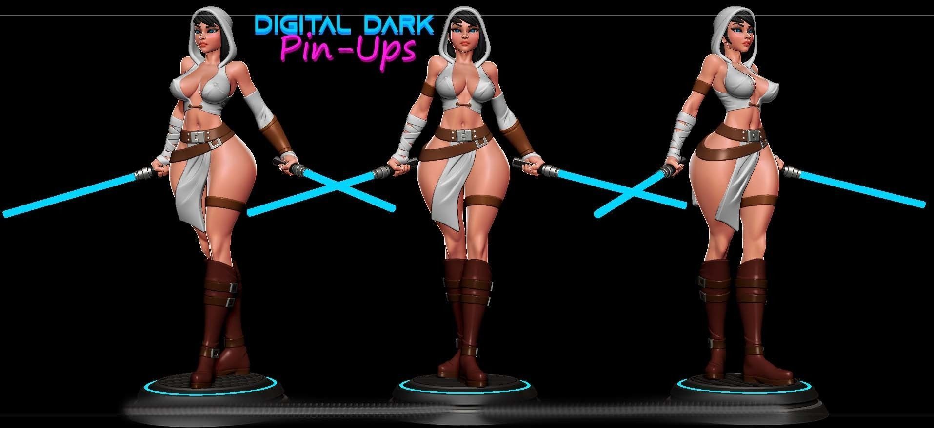 Jedi Girl with NSFW version 3D print model_1
