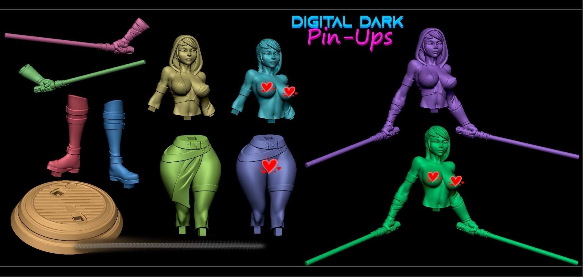 Jedi Girl with NSFW version 3D print model_8