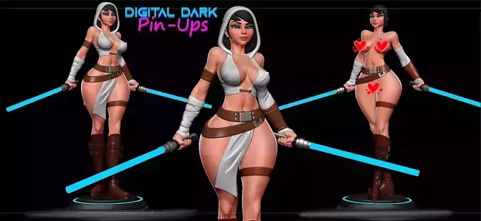 Jedi Girl with NSFW version 3D print model