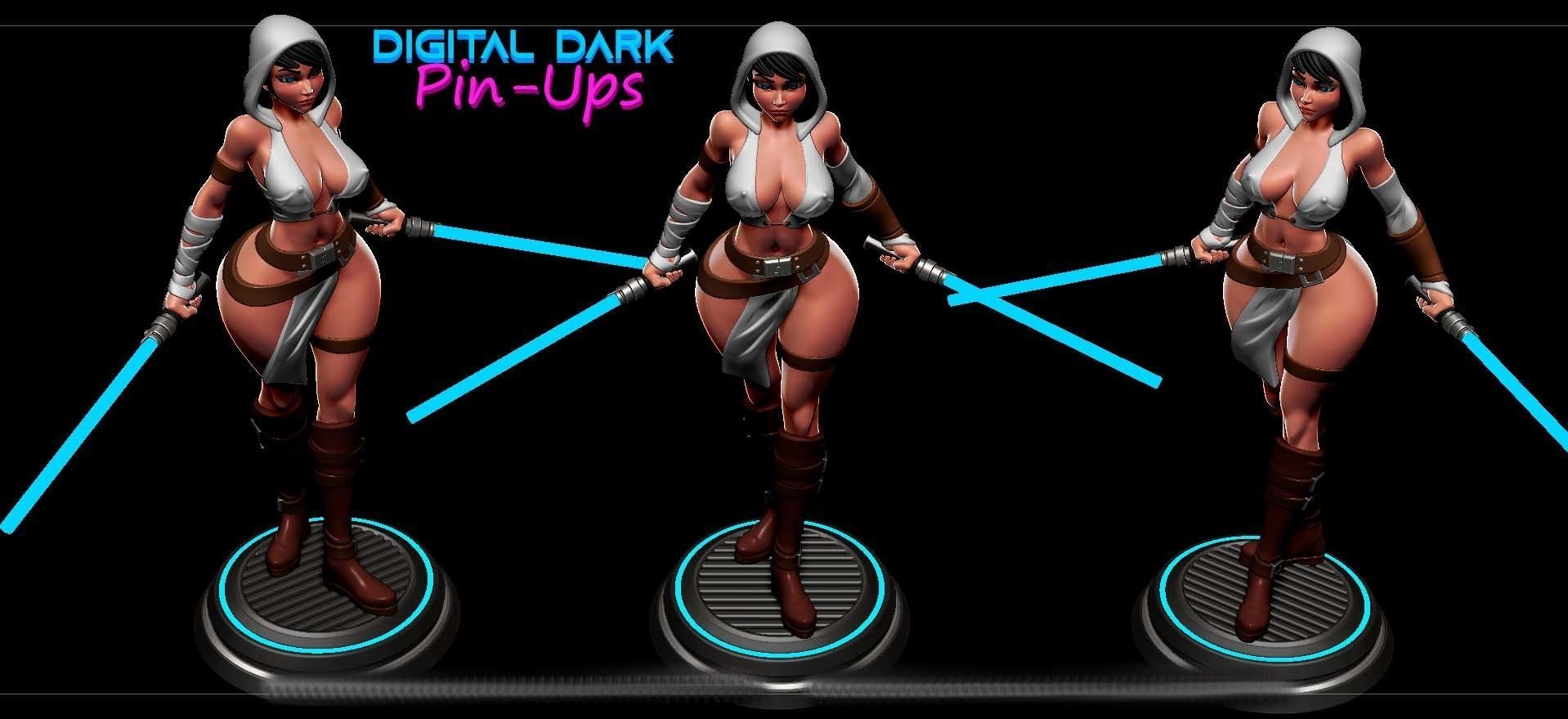 Jedi Girl with NSFW version 3D print model_4