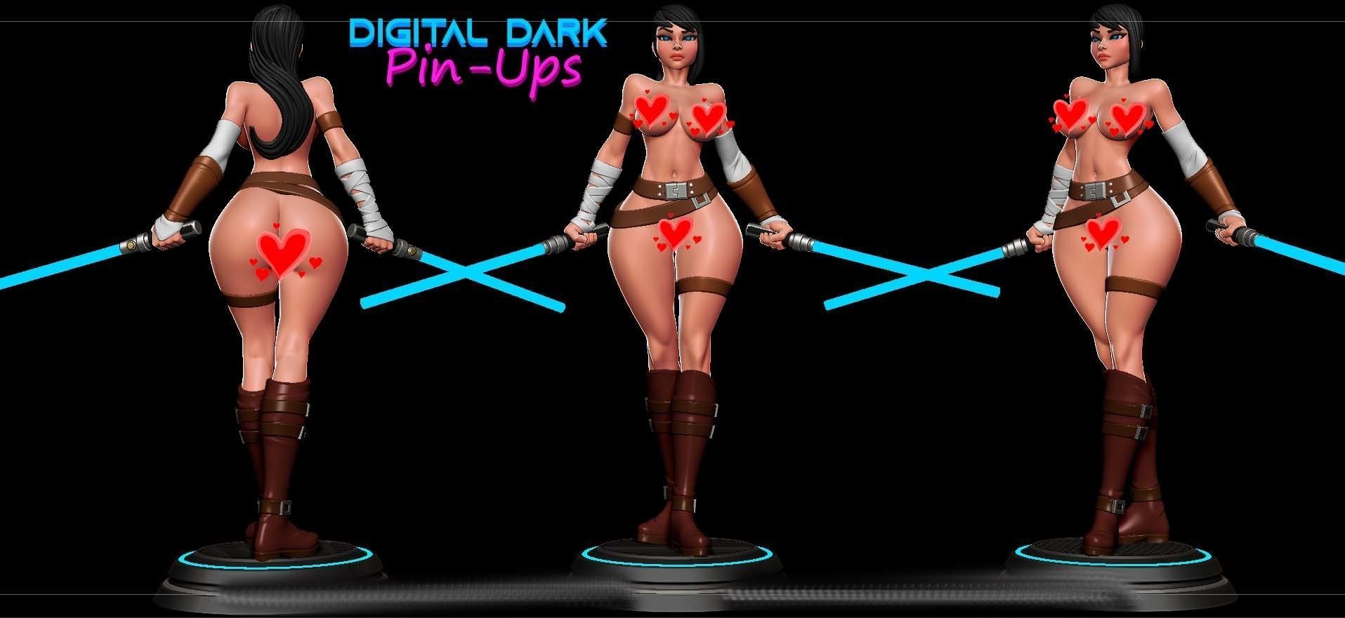 Jedi Girl with NSFW version 3D print model_6