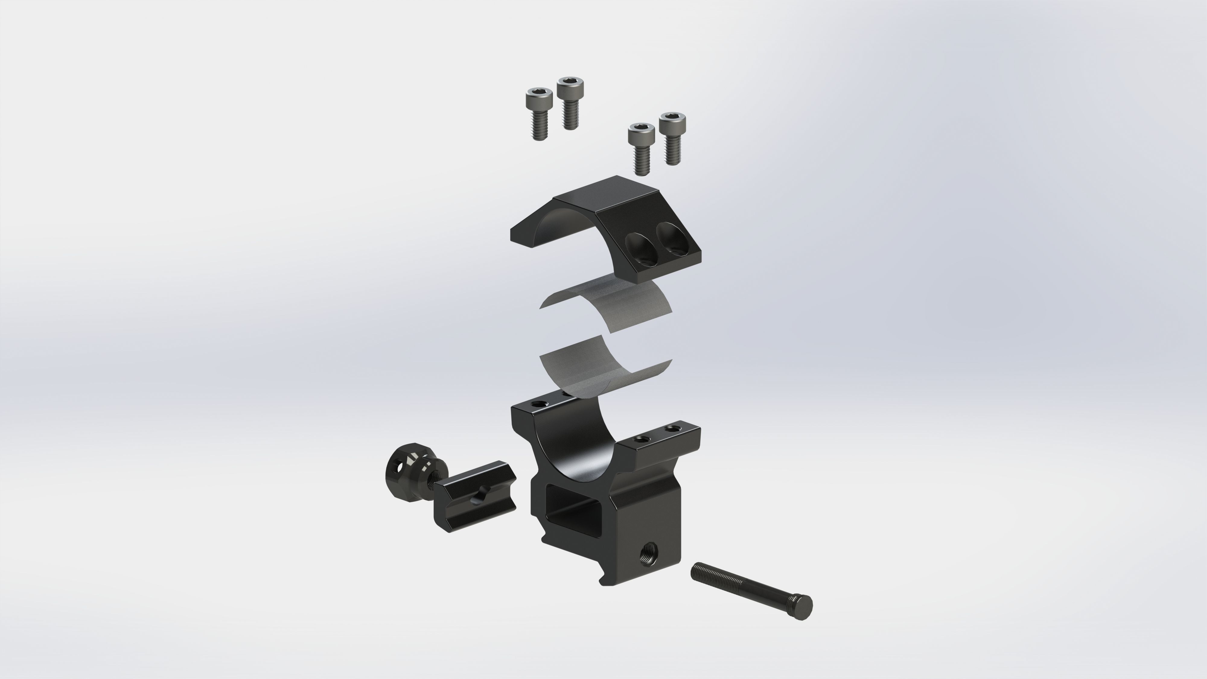 HAWKE TACTICAL SCOPE MOUNTING RINGS MEDIUM 3D model_1