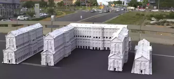 Venetian Stone courtyard architecture full 3 models 3D