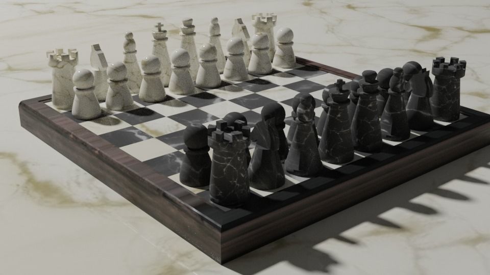 33 Piece Chess Set 3D model_2