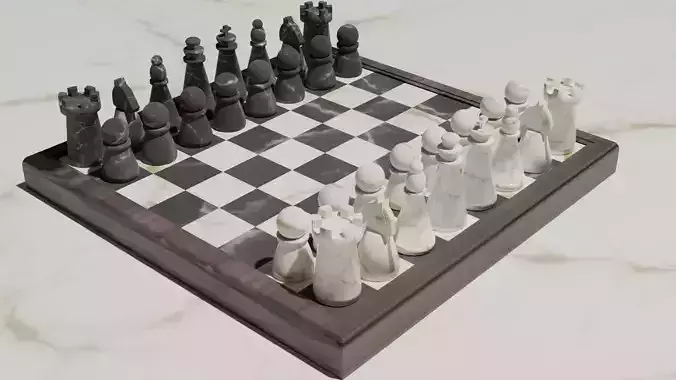 33 Piece Chess Set 3D model