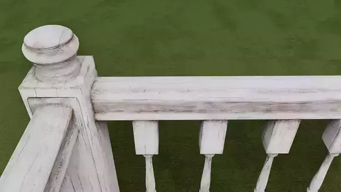 Matte Painted Banister 3D Model Low-poly 3D model