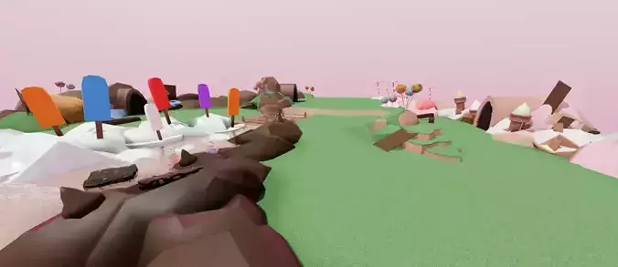 ROBLOX Candy Valley Map RBXM FILE Low-poly 3D model