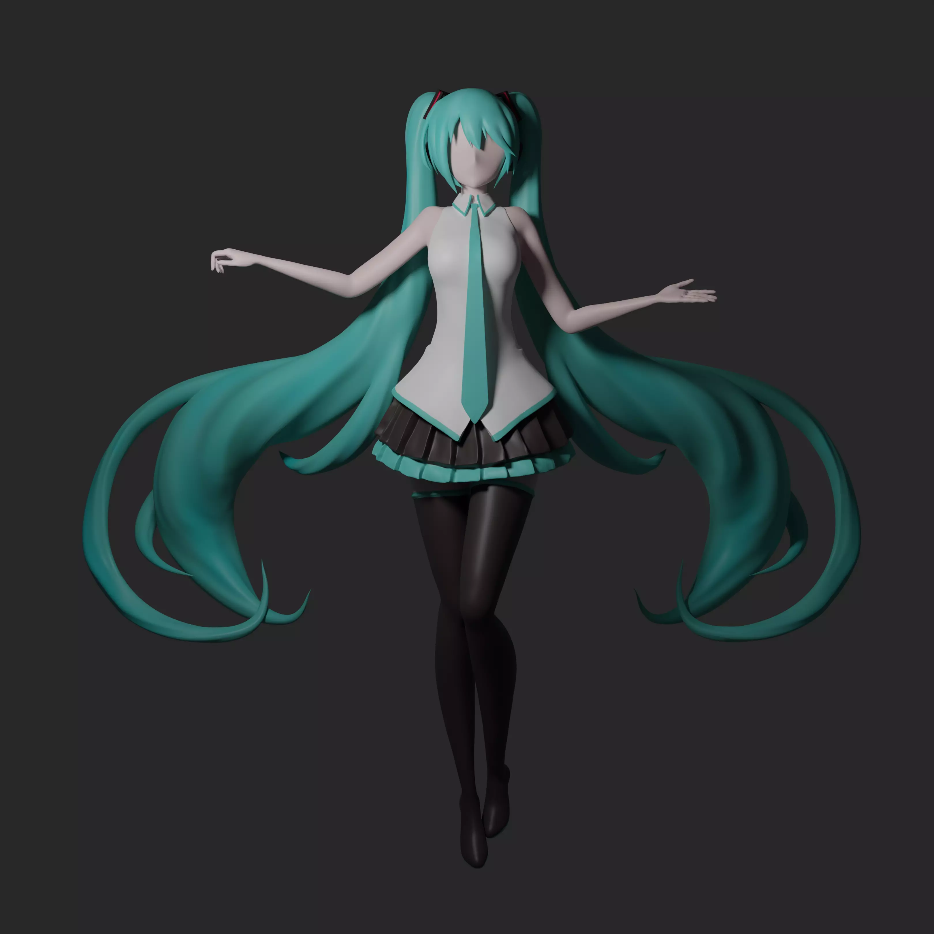 Hatsune Miku 3D model_0
