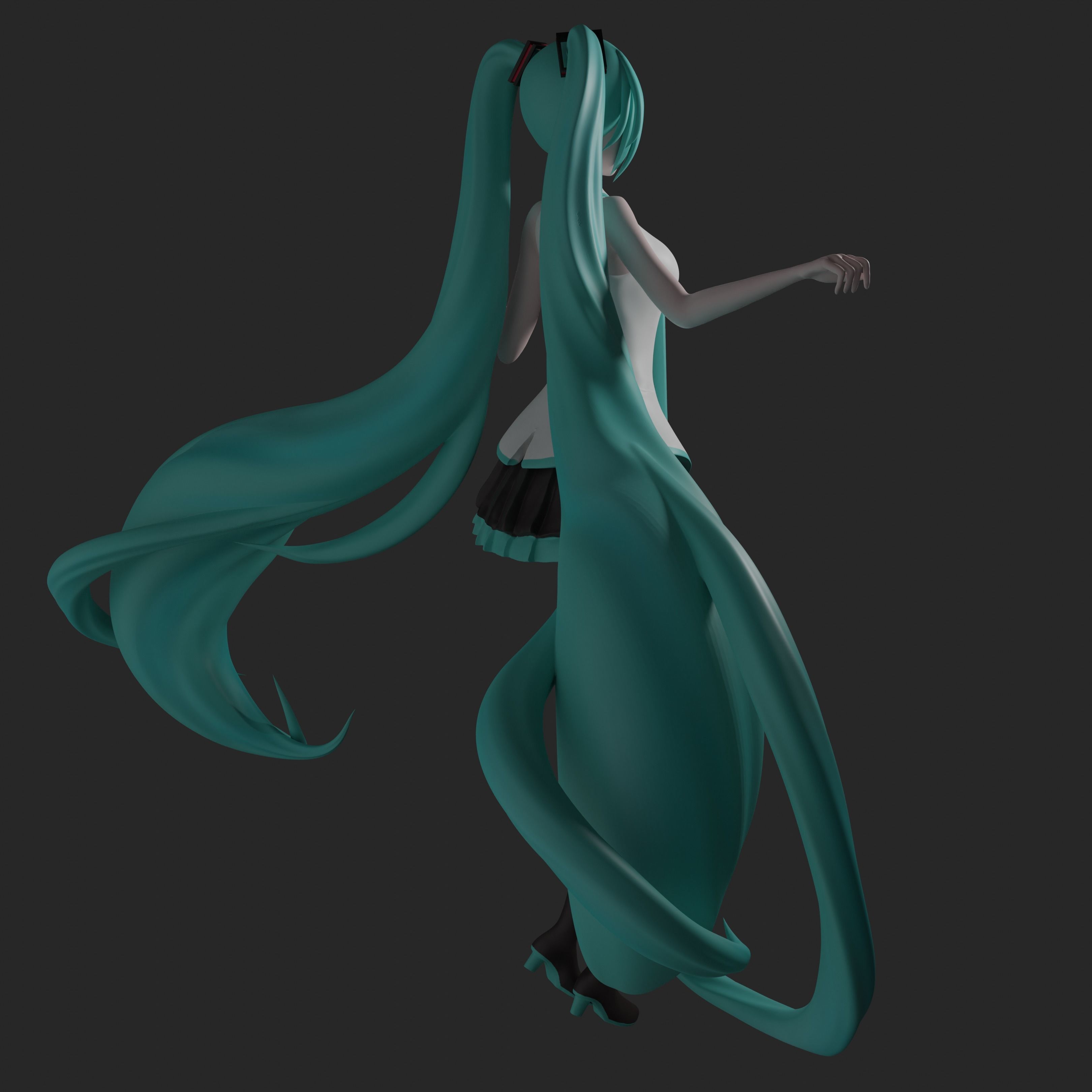 Hatsune Miku 3D model_2