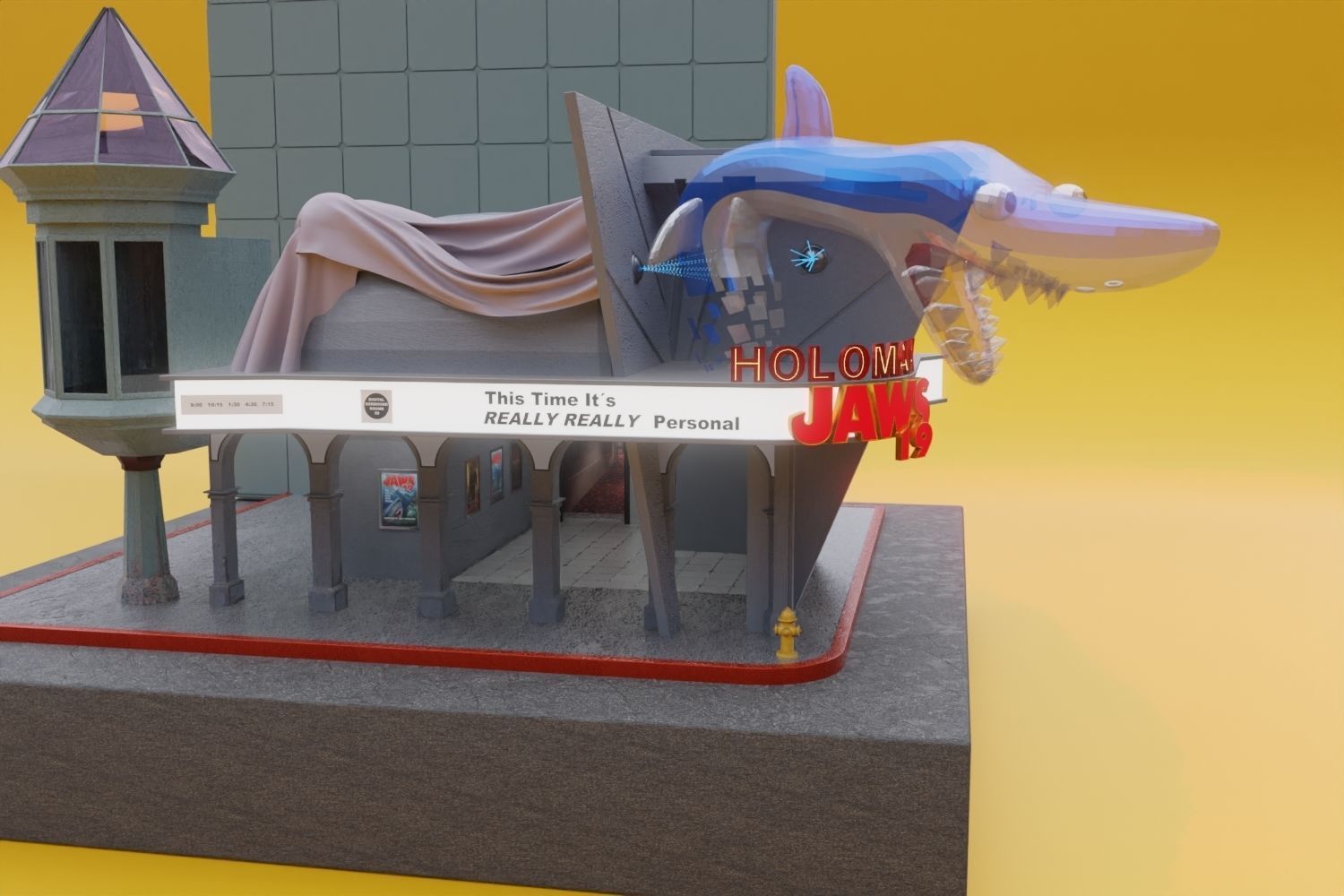 Holomax Diorama - JAWS 19 - Back to the Future 2 -  3D model_2