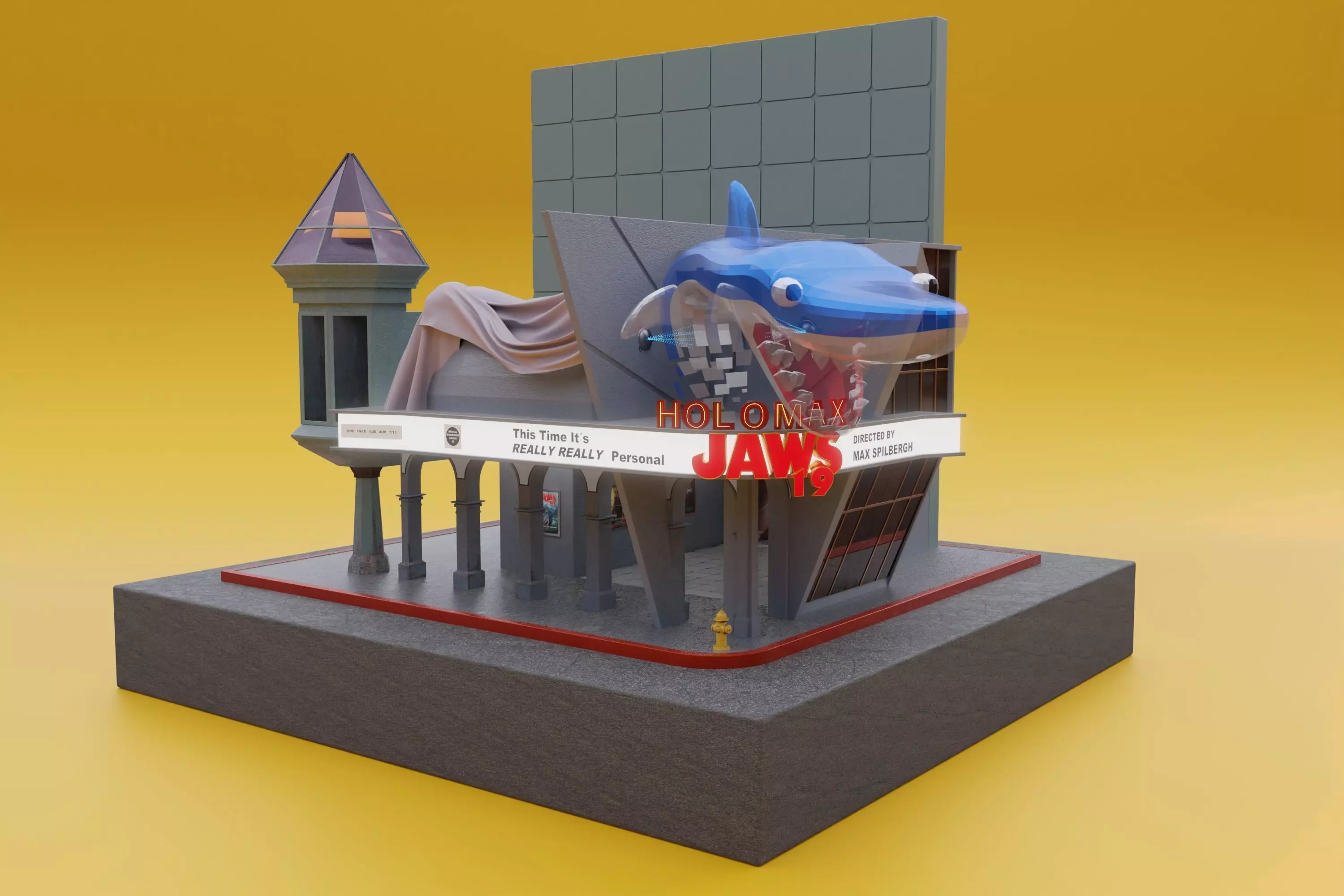 Holomax Diorama - JAWS 19 - Back to the Future 2 -  3D model_0