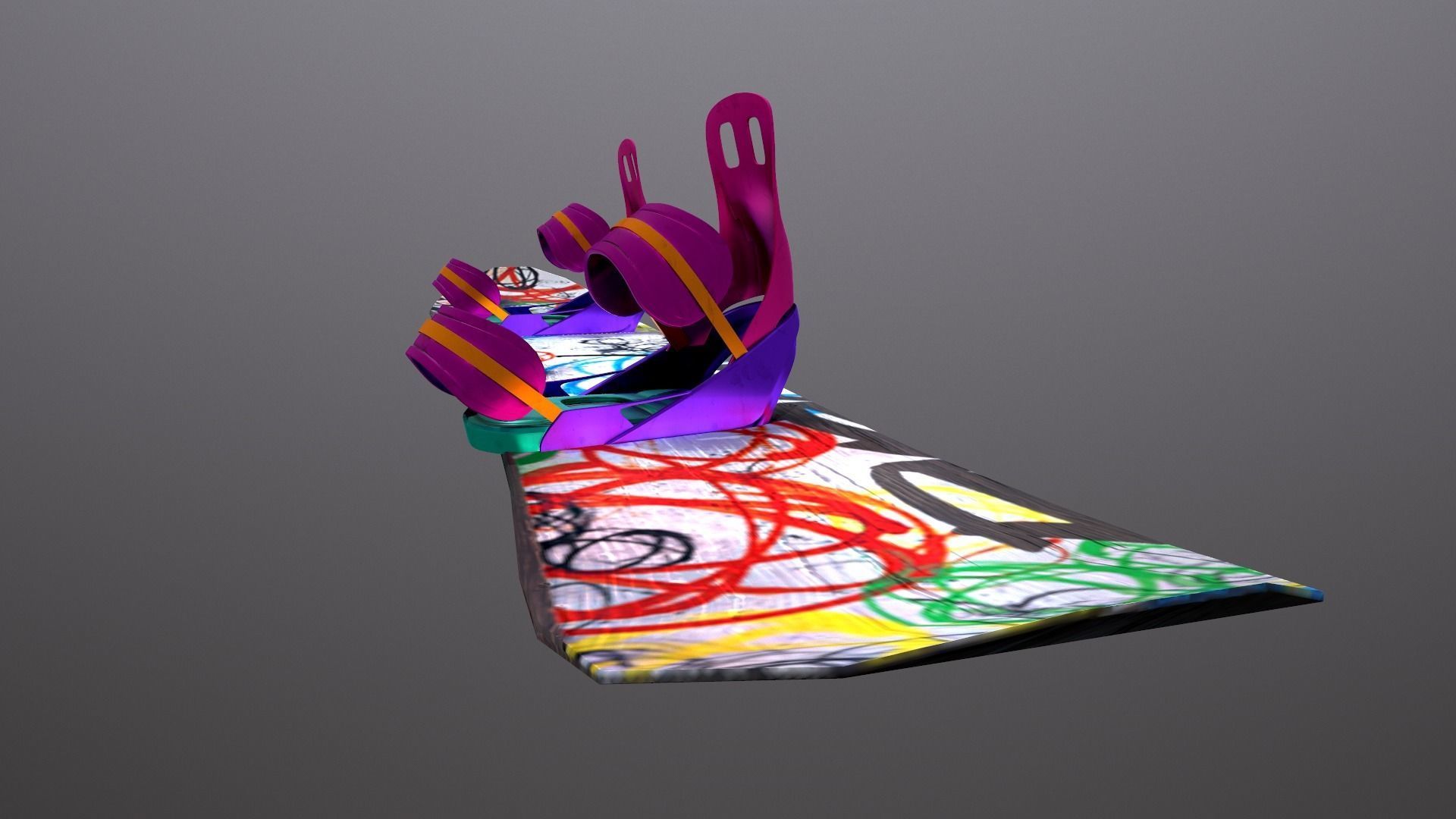 skateboard PBR 3D model with Texture  3D model_7