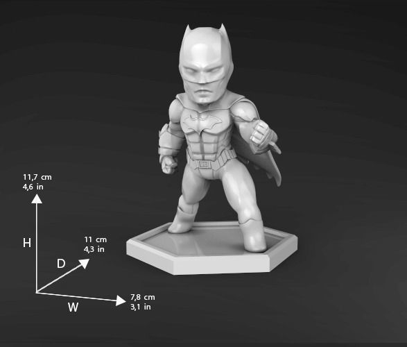 Chibi Batman statue 3D print model STL file for 3D Printing 3D print model_2