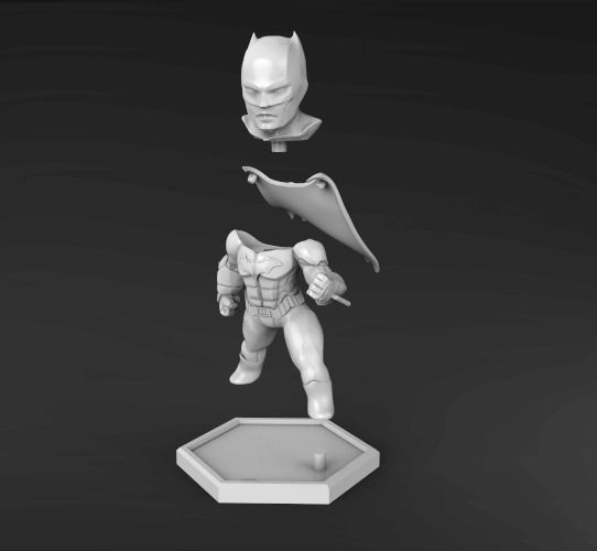 Chibi Batman statue 3D print model STL file for 3D Printing 3D print model_4
