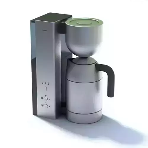 Modern Silver And Black Coffee Maker And Coffee Pot