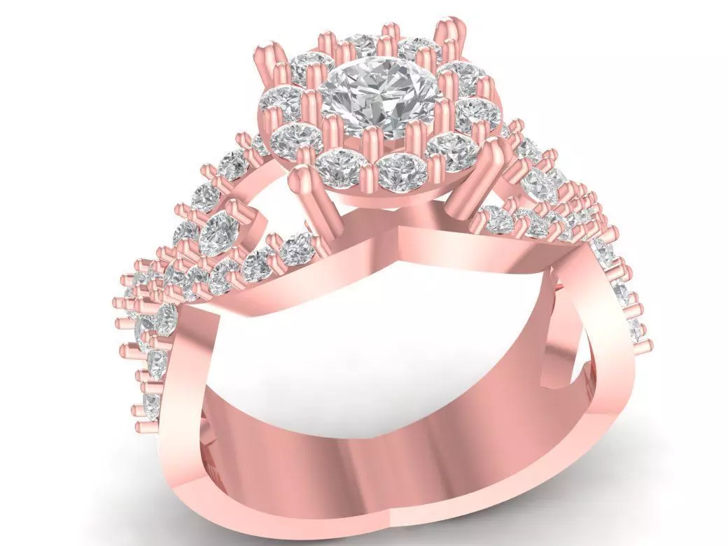 Luxury Multi-Layer Floral Diamond Ring for Women 2804 3D print model