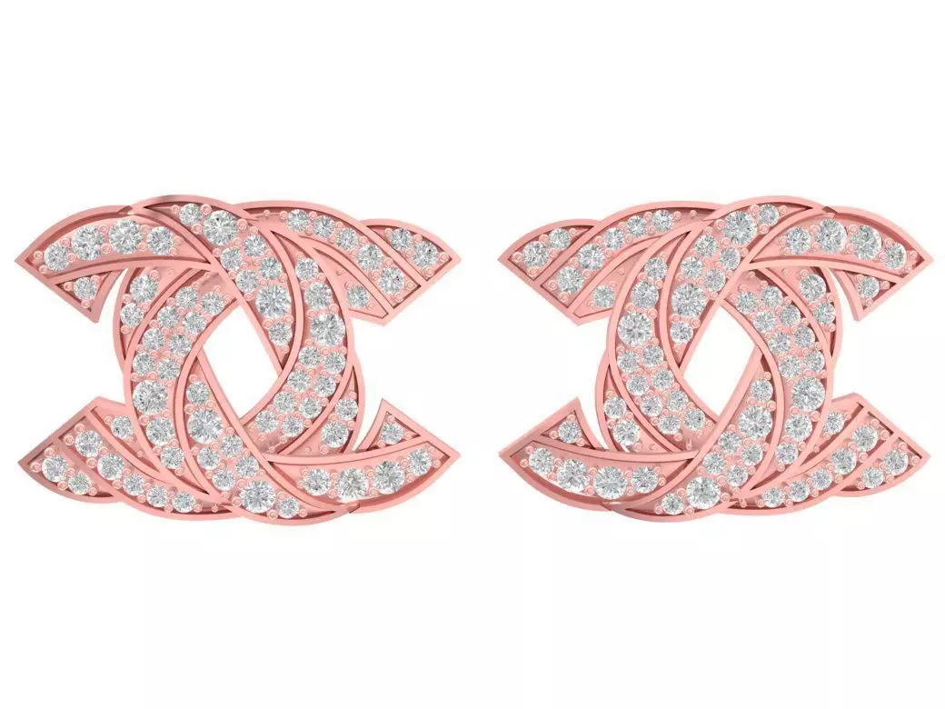 Elegant geometric interlocking earrings for women 2806 3D print model