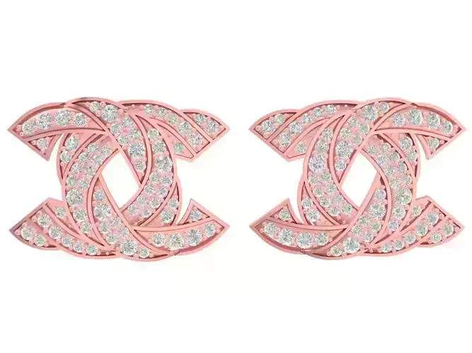 Elegant geometric interlocking earrings for women 2806 3D print model