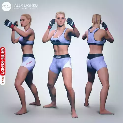 Female Character - Liz - MMA Low-poly 3D model
