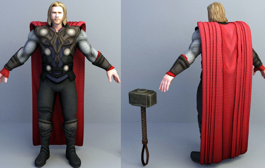 thor superhero 3D model_2