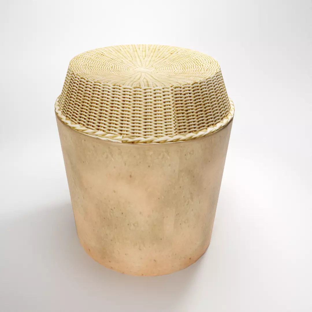 SobaChoko rattan stool Free 3D model
