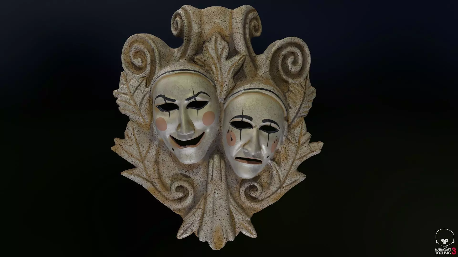 Masks of venice Low-poly 3D model