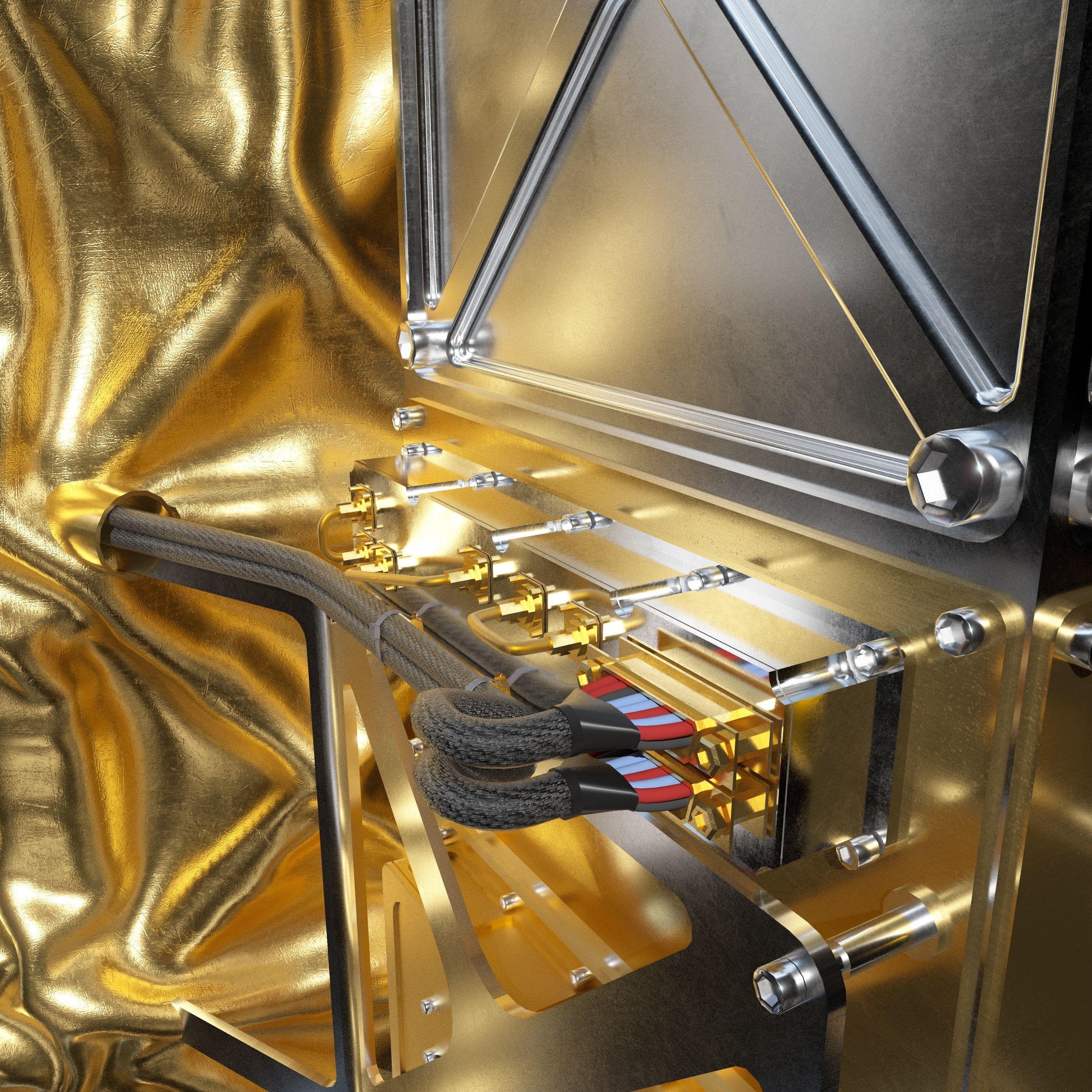 High Poly Spy Satellite - C4D Octane 3D model_9