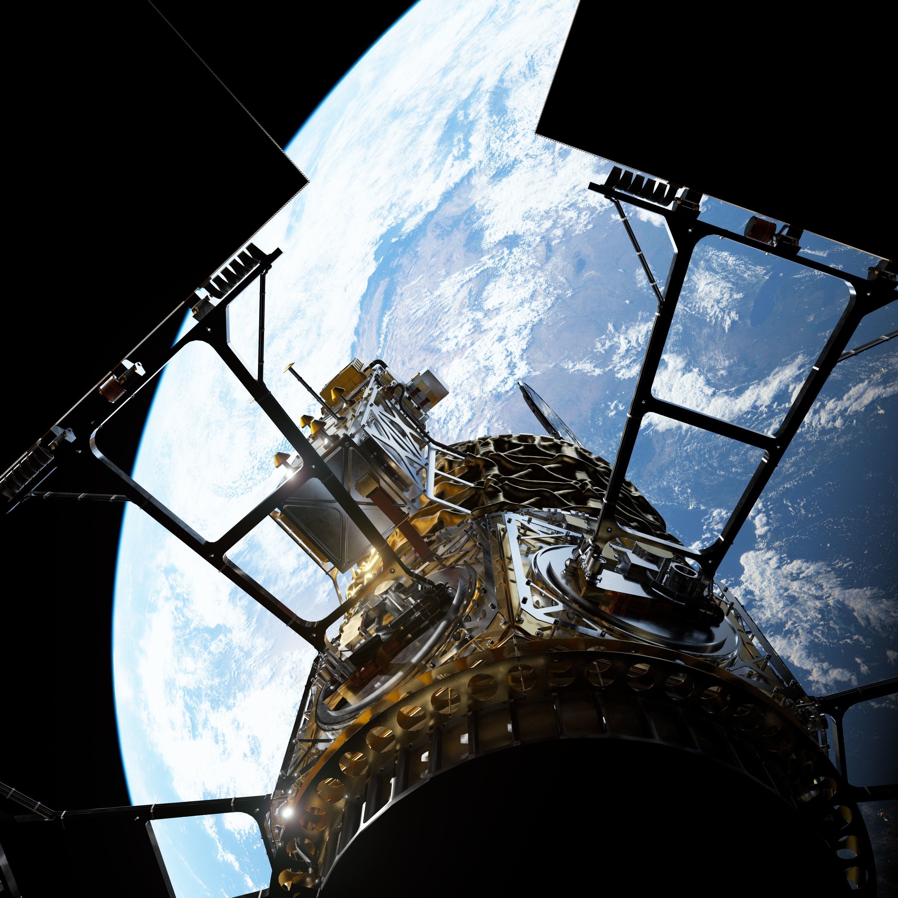 High Poly Spy Satellite - C4D Octane 3D model_1