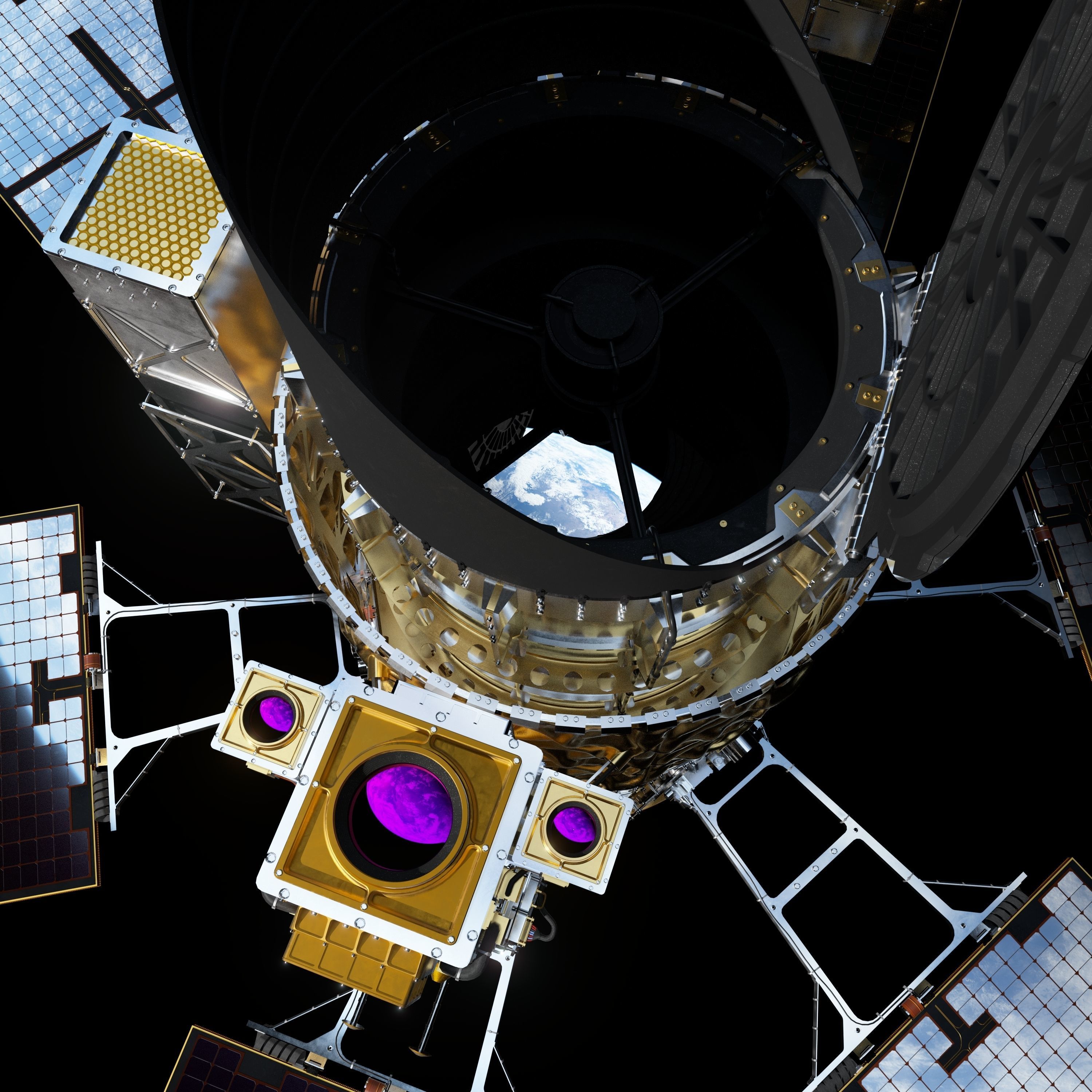 High Poly Spy Satellite - C4D Octane 3D model_6