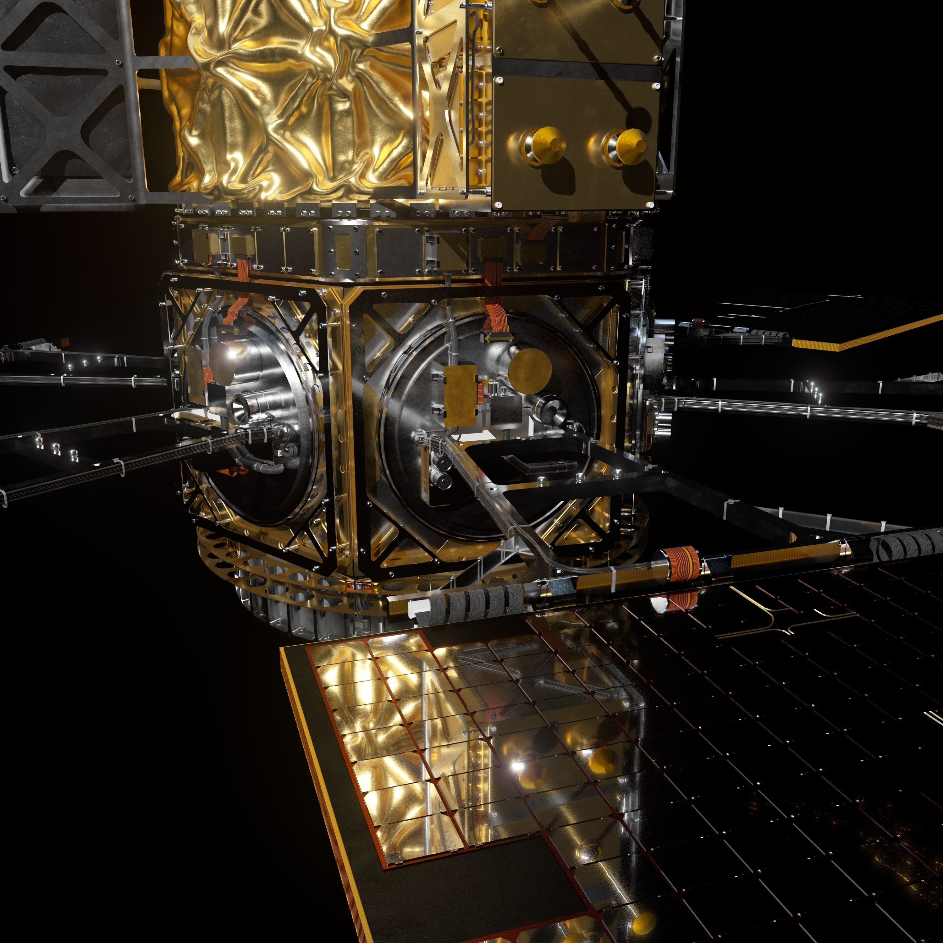 High Poly Spy Satellite - C4D Octane 3D model_5