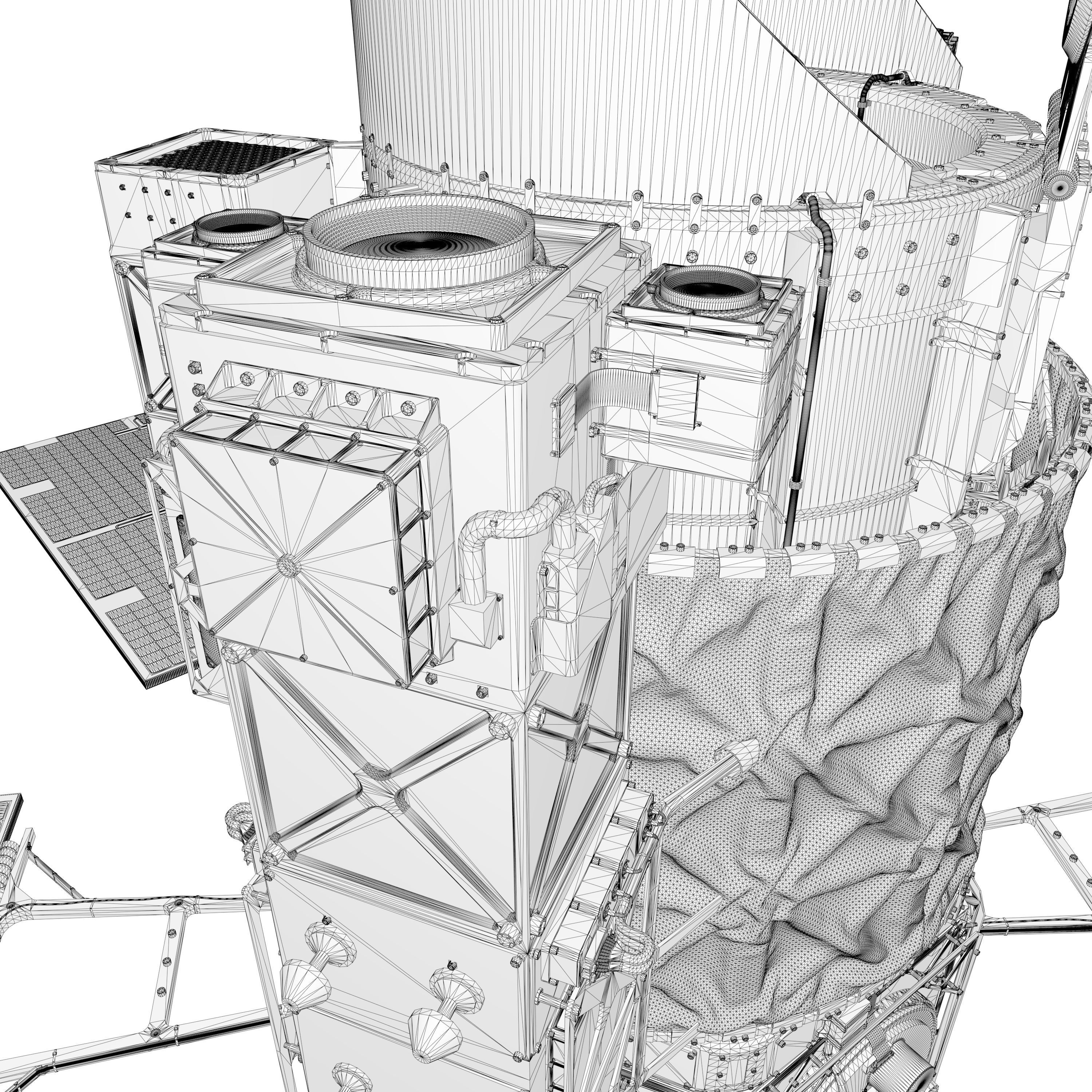 High Poly Spy Satellite - C4D Octane 3D model_10
