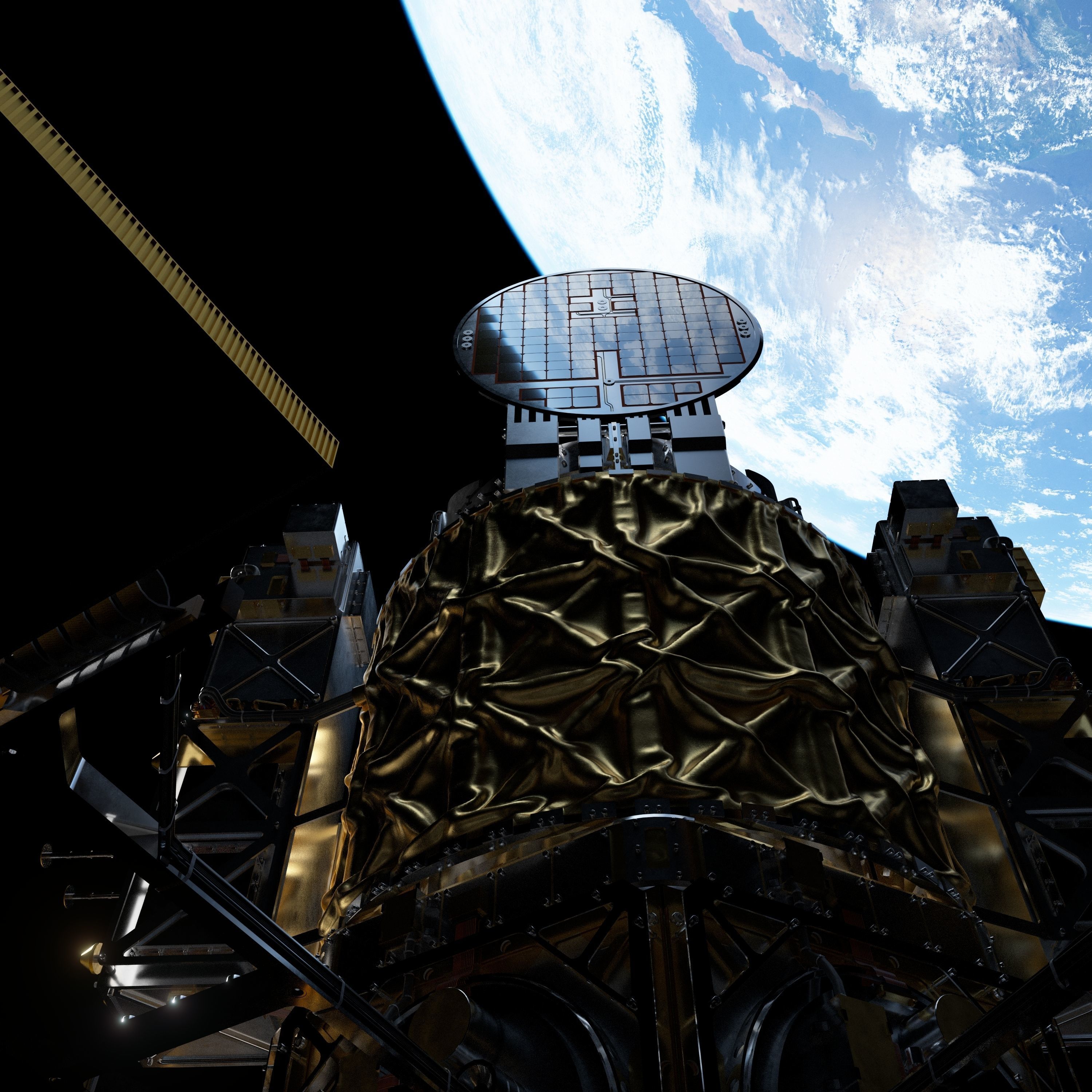 High Poly Spy Satellite - C4D Octane 3D model_2