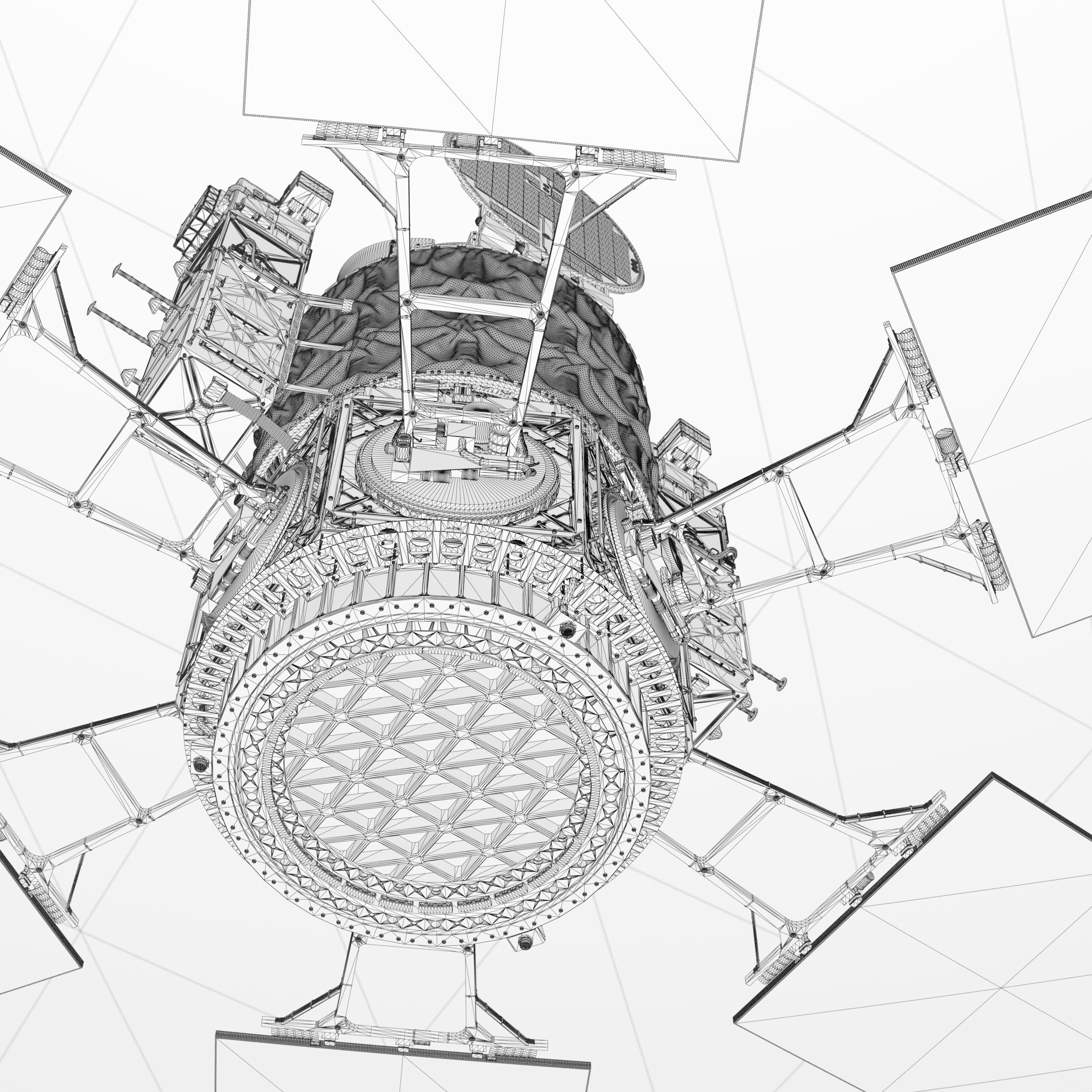 High Poly Spy Satellite - C4D Octane 3D model_13