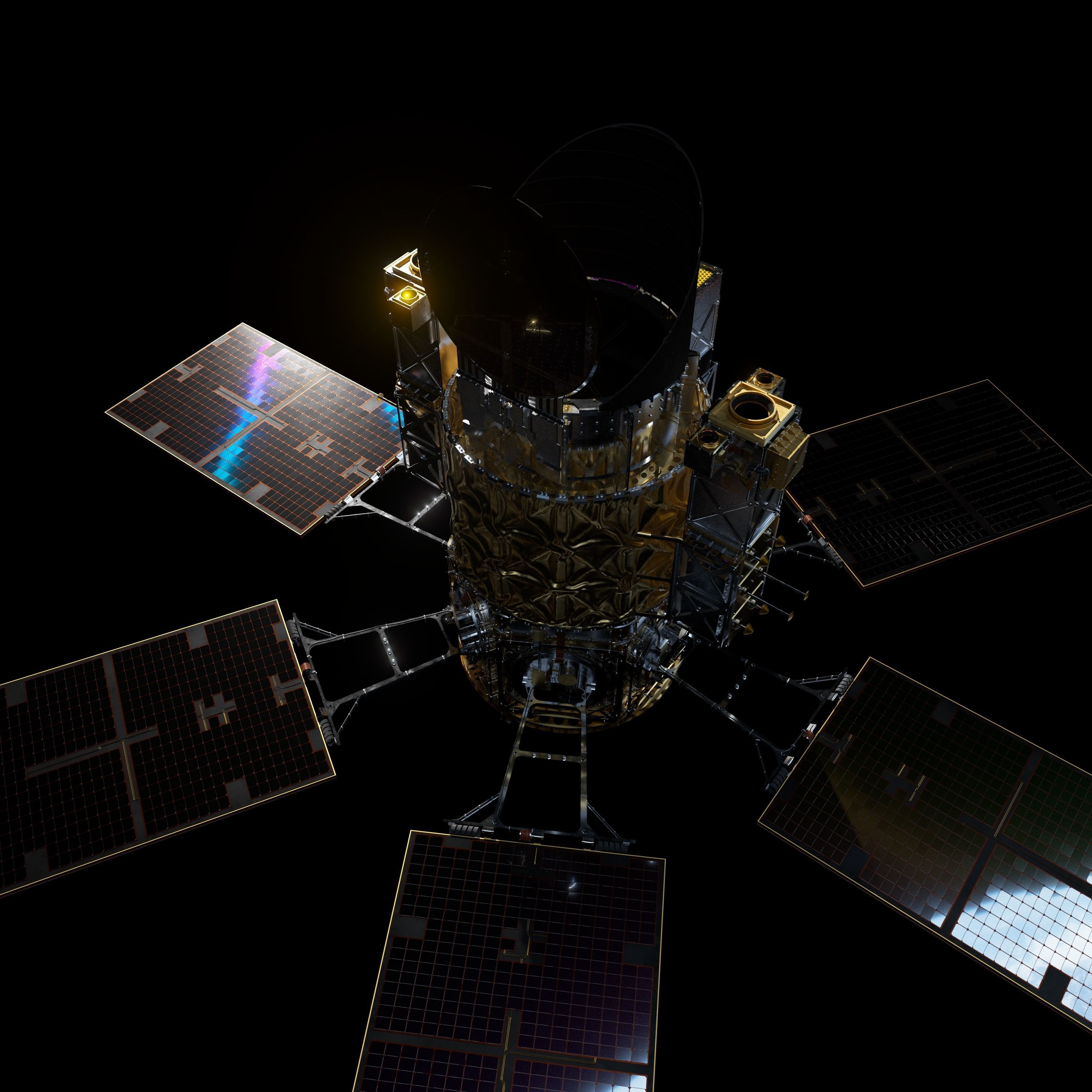 High Poly Spy Satellite - C4D Octane 3D model_3